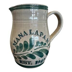 Vintage 1998 Westerwald Pottery Pitcher Signed Salt Glazed Stoneware “ManaLapan”